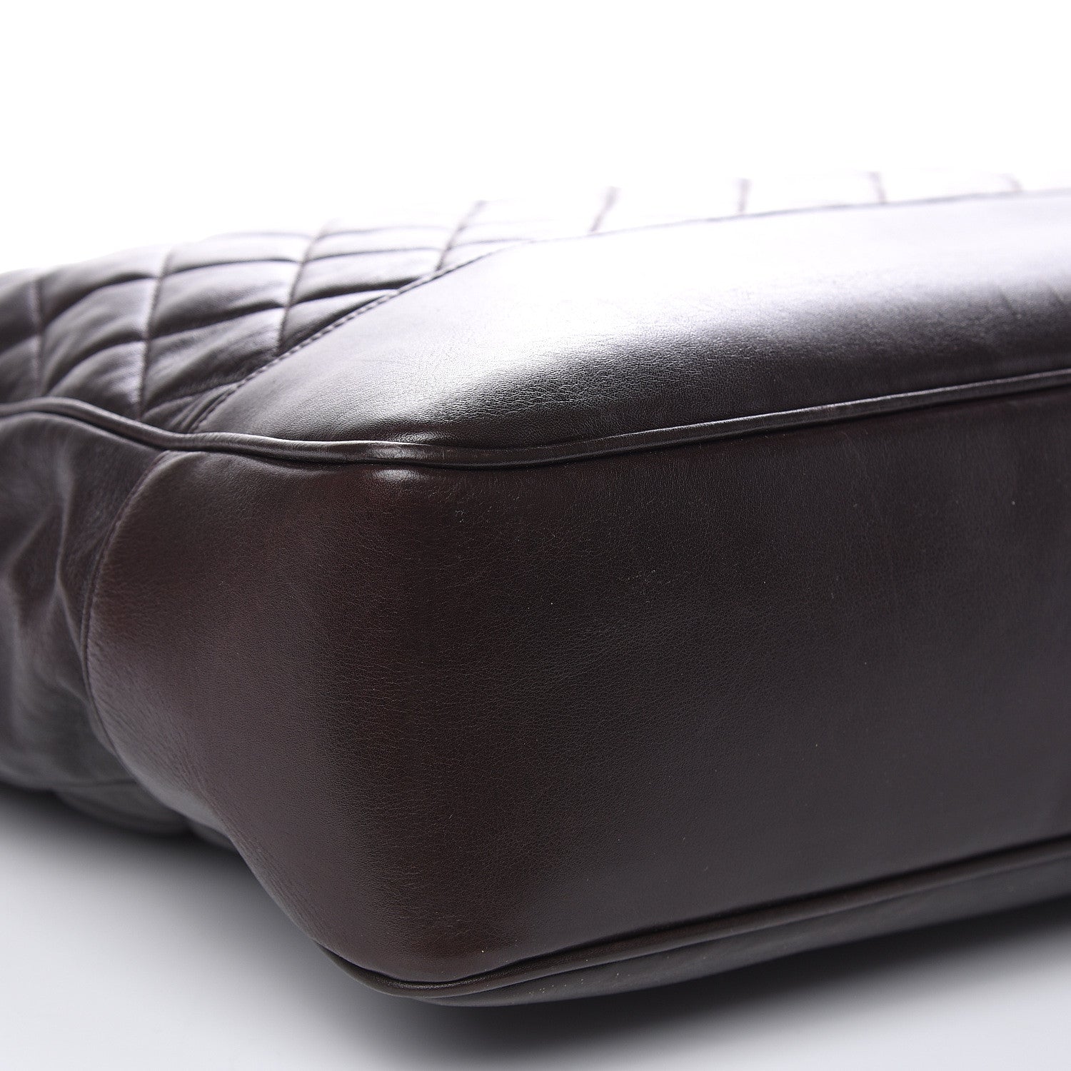 Chanel Lambskin Quilted Shopping Tote Dark Brown 8 of 15