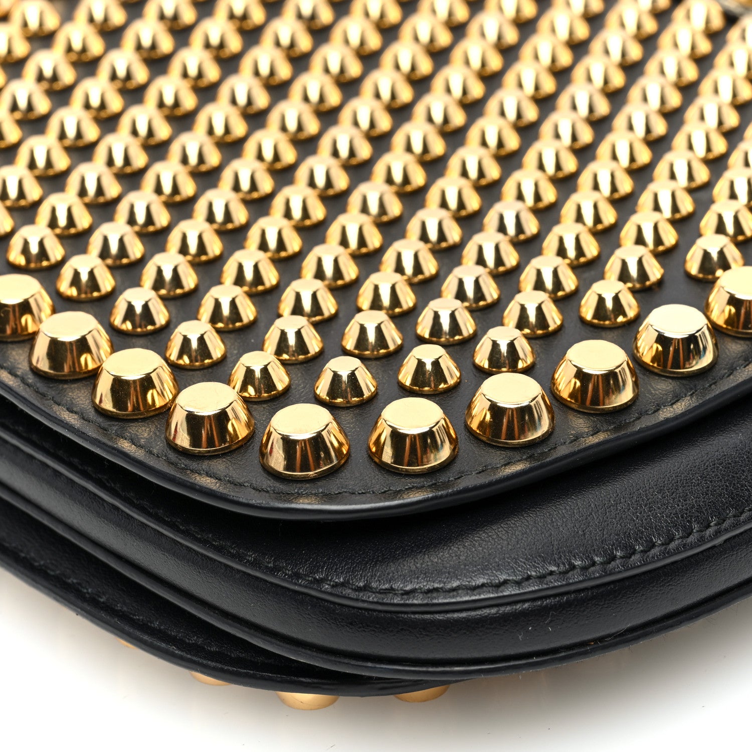 Prada City Calfskin Lucer Studded Small Margit Bag Black Roccia 9 of 9
