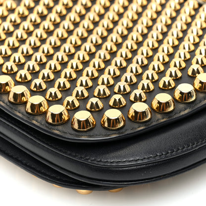 Prada City Calfskin Lucer Studded Small Margit Bag Black Roccia 9 of 9