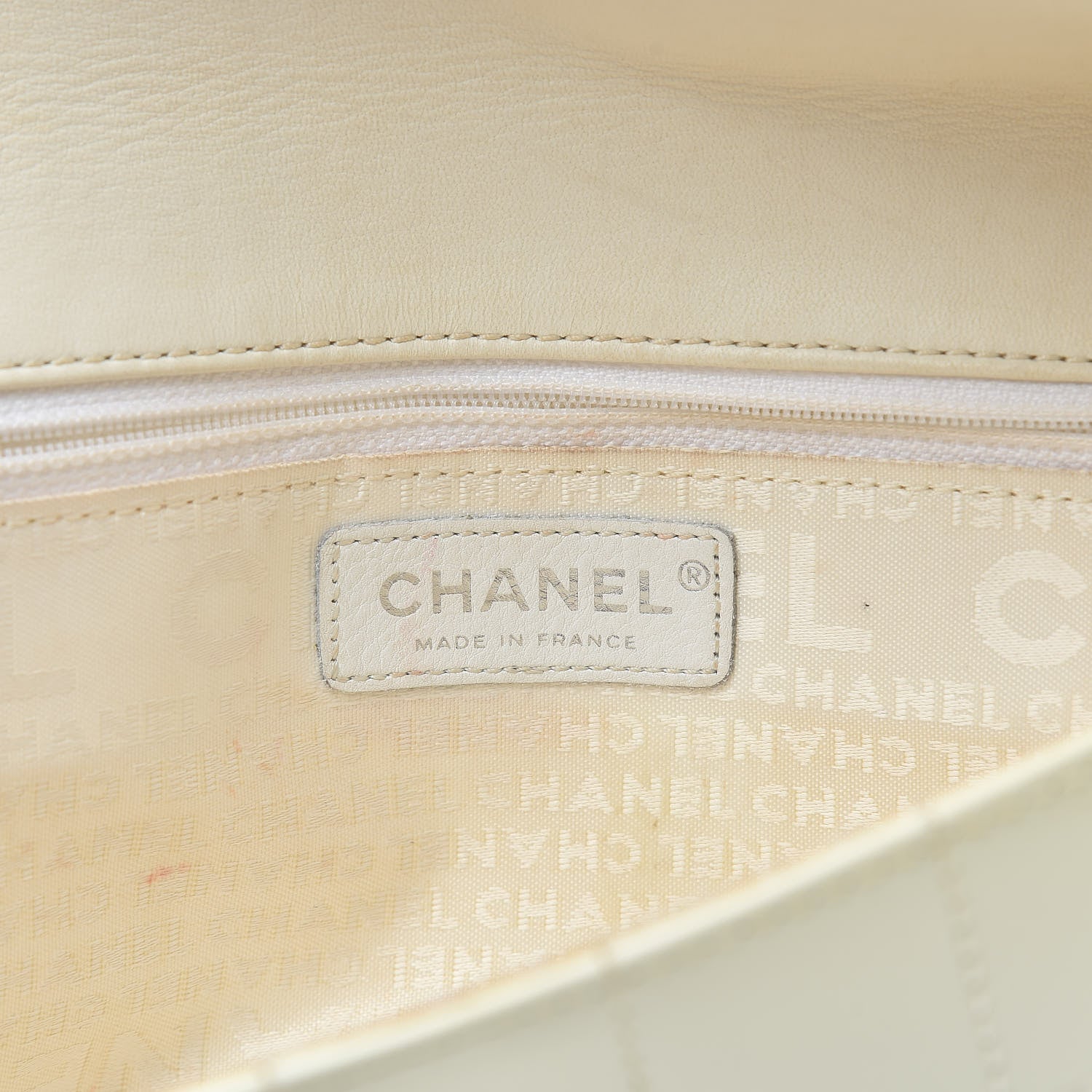 Chanel Patent Square Stitched CC Flap Clutch White 6 of 21