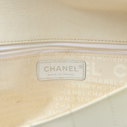 Chanel Patent Square Stitched CC Flap Clutch White 6 of 21