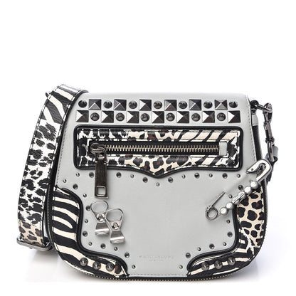 Marc Jacobs Calfskin Embellished Animal Mashup Saddle Bag Frost Multi 1 of 12