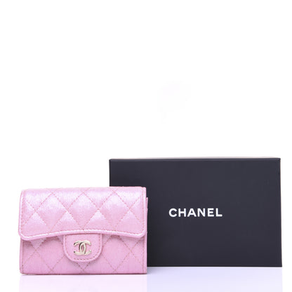 Chanel Iridescent Caviar Quilted Flap Card Holder Rose Pink 19 of 20