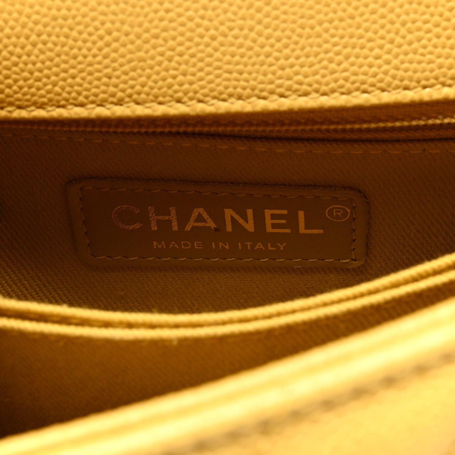 Chanel Caviar Chevron Quilted Mini Coco Handle Flap Yellow 6 of 10