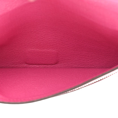 Hermes Shiny Alligator Bearn Wallet Rose Scheherazade 6 of 16