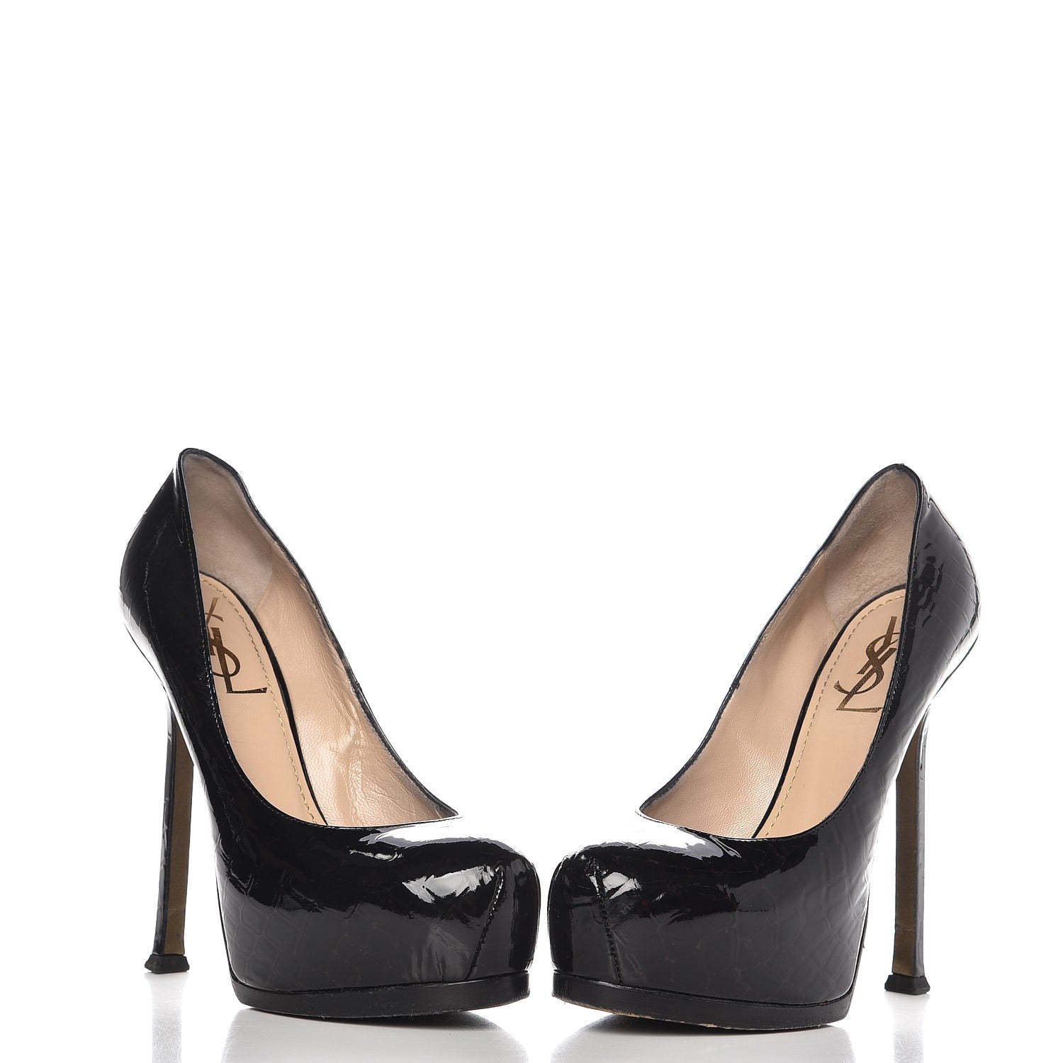 Saint Laurent Vitello Vernice Tribtoo 105 Pumps 35 Black 10 of 10