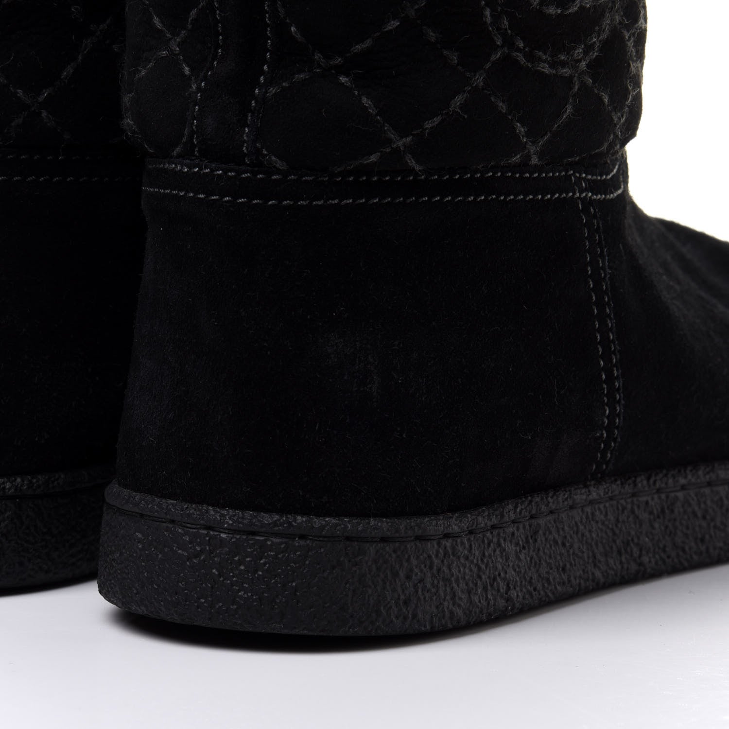 Chanel Suede Quilted Shearling High Boots 40 Black 9 of 12
