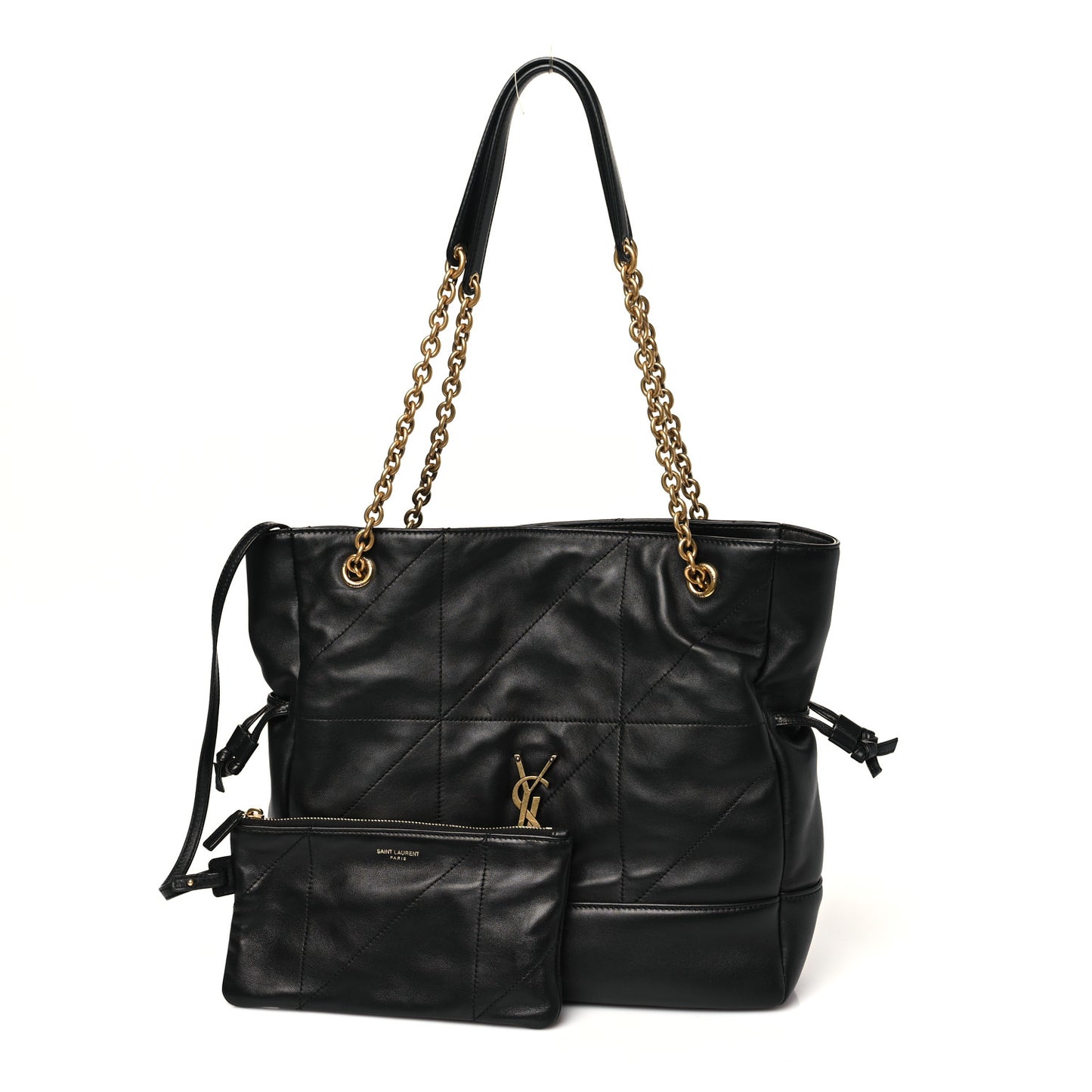 Lambskin Small Jamie Shopping Tote Black