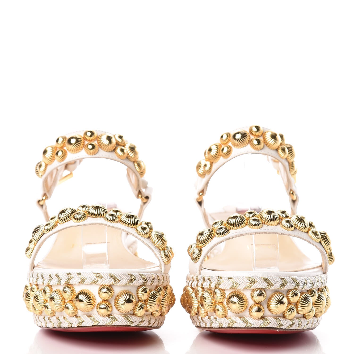 Christian Louboutin Shiny Nappa Rondaclou 60 Platform Sandals 36 Latte 2 of 9