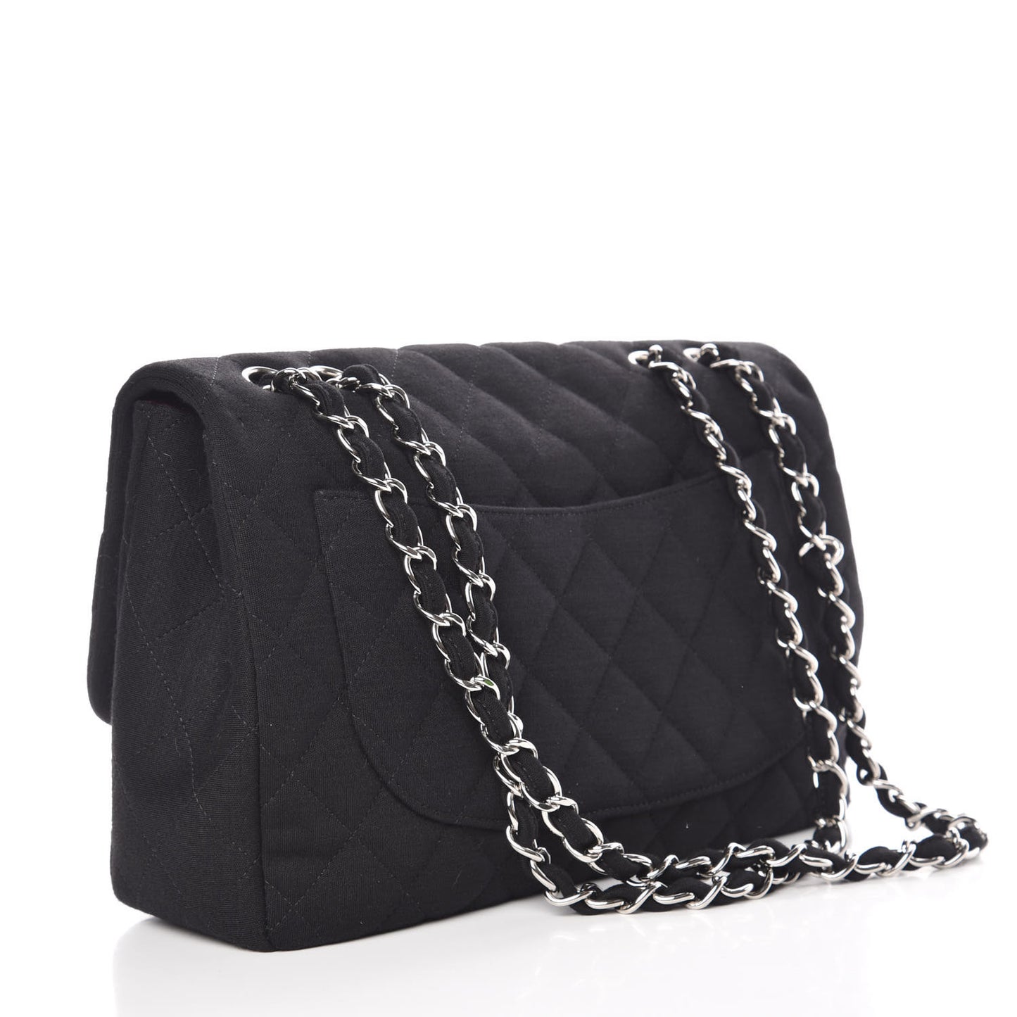 Jersey Quilted Jumbo Single Flap Black