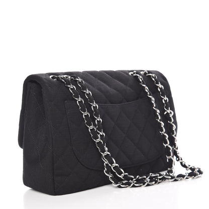 Chanel Jersey Quilted Jumbo Single Flap Black 3 of 10