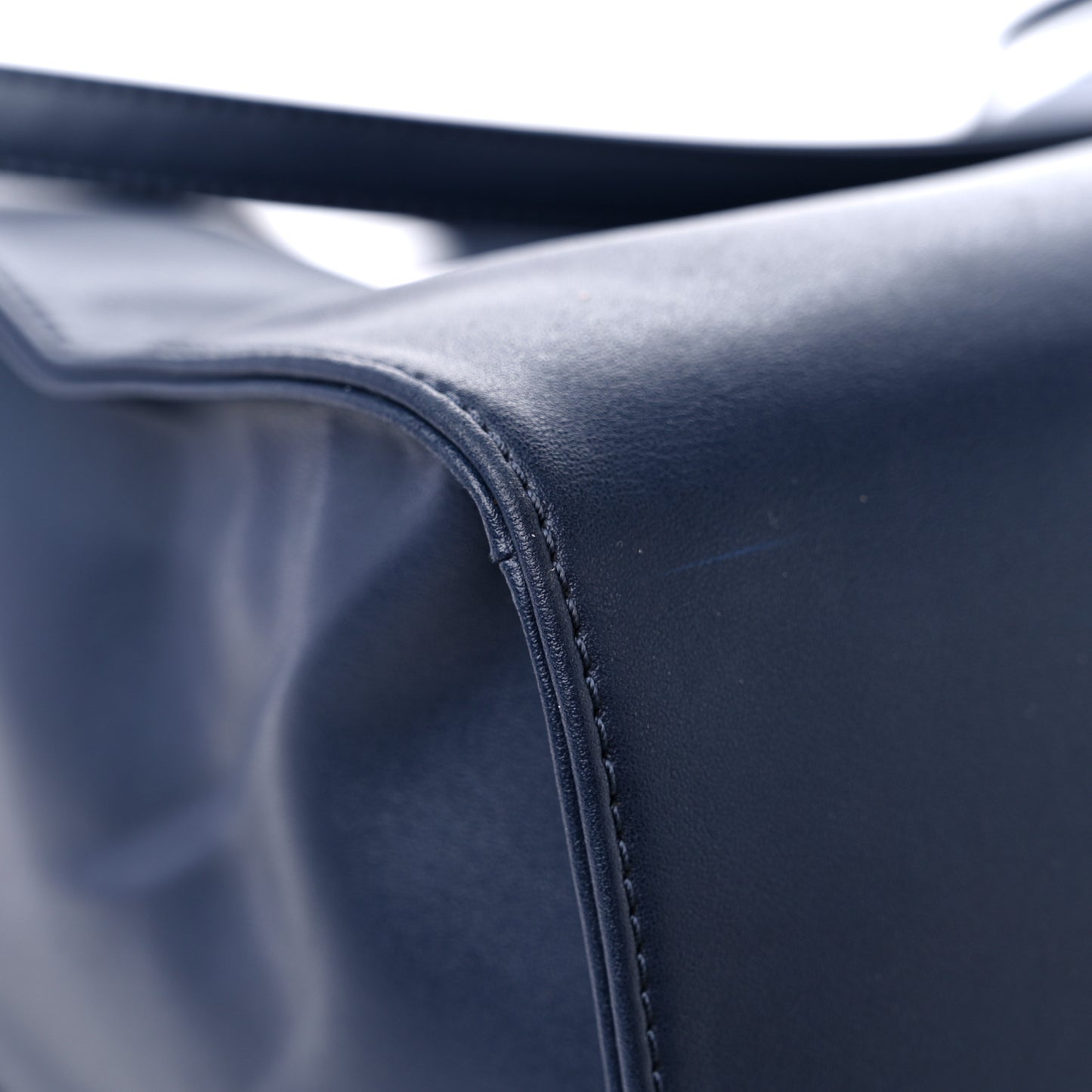 Vegan Leather Large Shopping Bag Navy