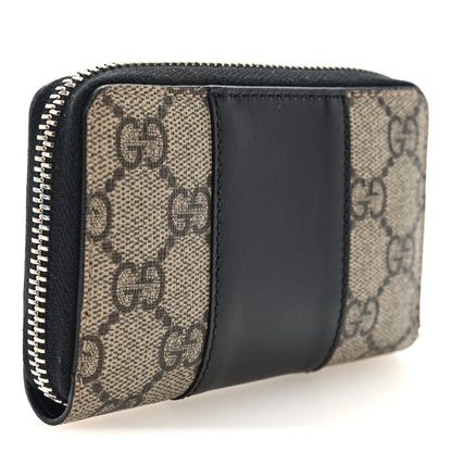 Gucci GG Supreme Monogram Zip Around Card Case Black 3 of 6