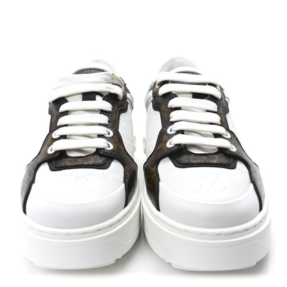 Louis Vuitton Monogram Embossed Calfskin Time Out Sneakers 38 White 3 of 9