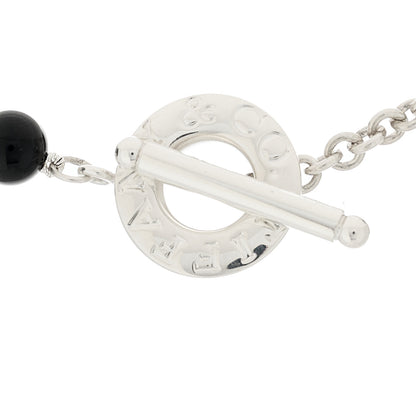 Tiffany Sterling Silver Black Onyx Bead Toggle Necklace 4 of 5