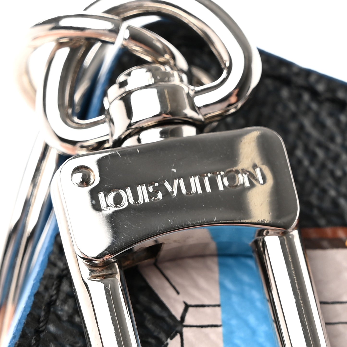 LOUIS VUITTON Damier Graphite Illustre V Key Holder Blue