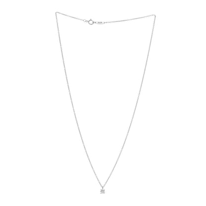 Tiffany 18K White Gold Platinum Diamond .25ct Solitaire Pendant Necklace 3 of 5