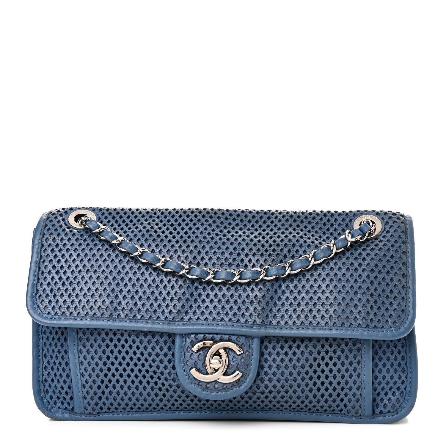 Chanel Perforated Calfskin Large Up In The Air Flap Blue 1 of 12