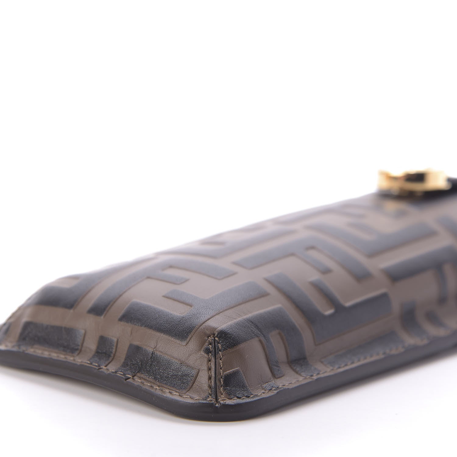 Fendi Vitello Soft F is Fendi Bi-Color FF 1974 Embossed Phone Pouch Maya Black 6 of 10