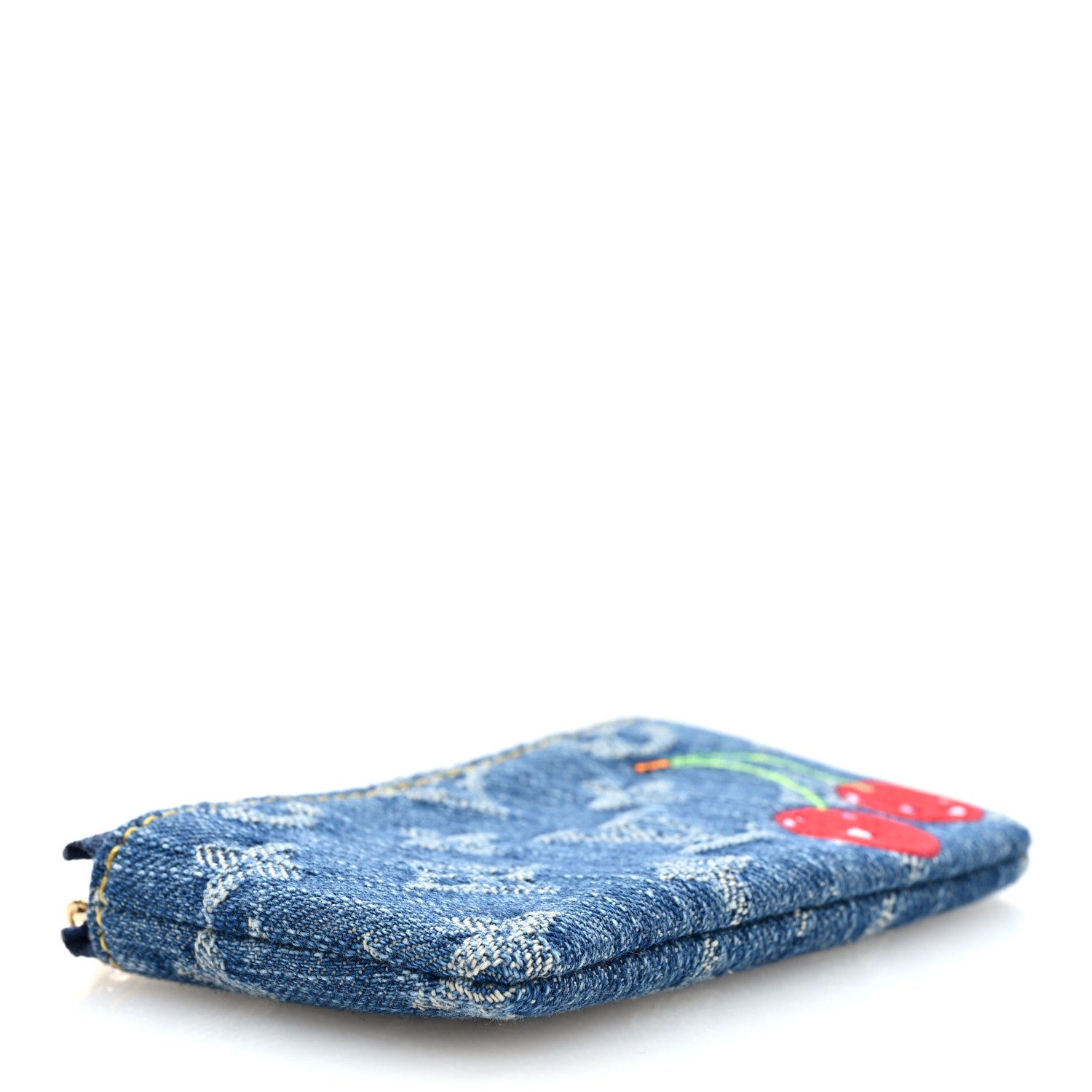 Louis Vuitton LV X TM Monogram Denim Cerises Key Pouch Blue 4 of 7