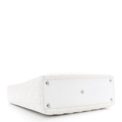 Christian Dior Lambskin Cannage Large Lady Dior White 4 of 14