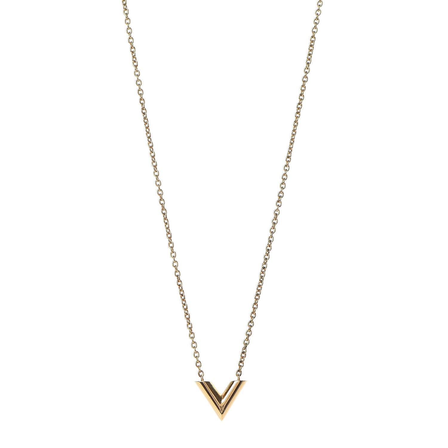 Louis Vuitton Essential V Necklace Gold 1 of 7