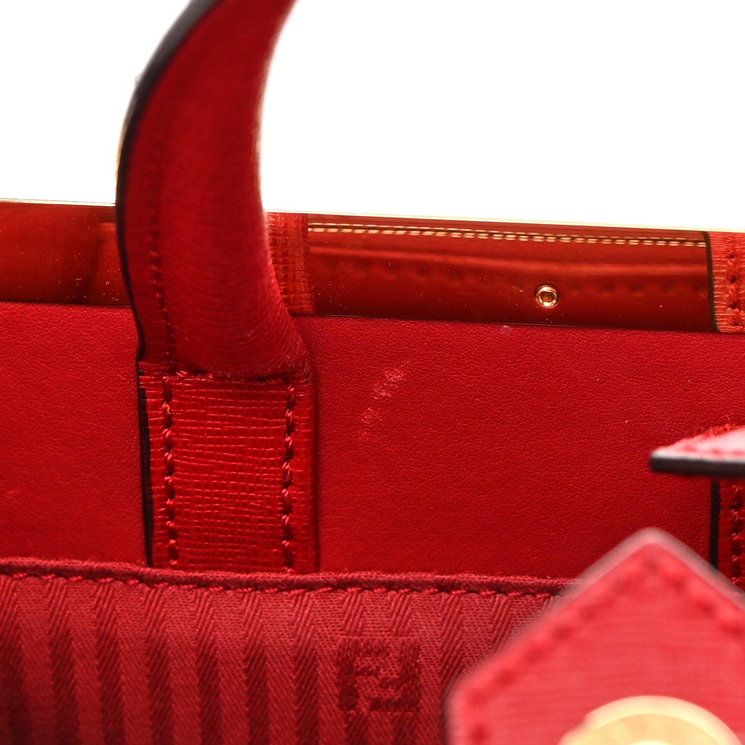 Fendi Vitello Elite Flamingo Petite 2Jours Tote Mattone 12 of 12