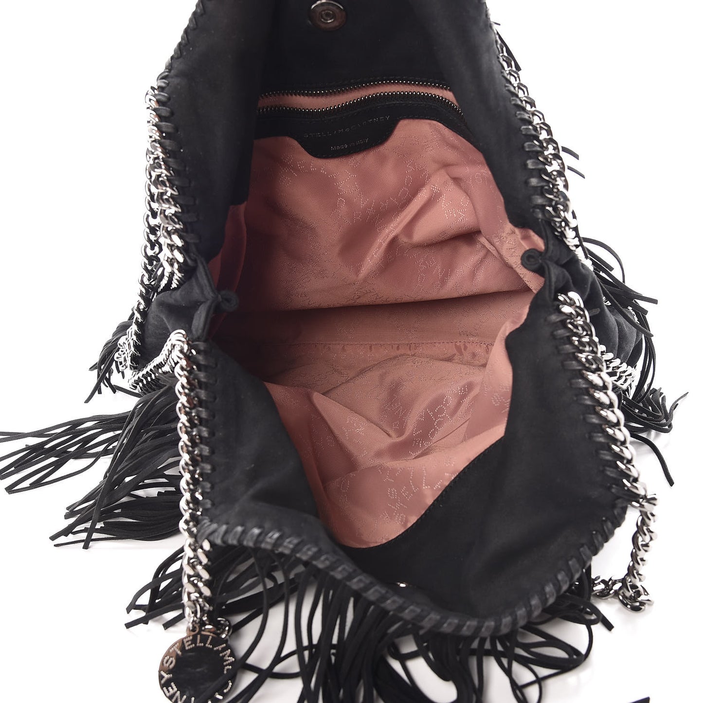 Eco Suede Fringe Falabella Tote Black