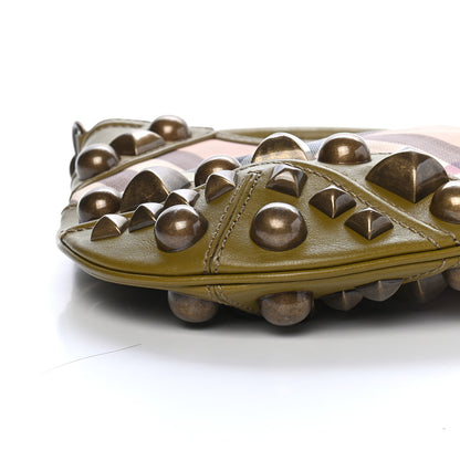 Burberry Nova Check Mega Stud Medium Alverton Hobo Green 8 of 9