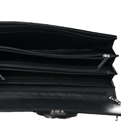 Chanel Patent Calfskin Quilted Brilliant East West Flap Clutch Black 7 of 14