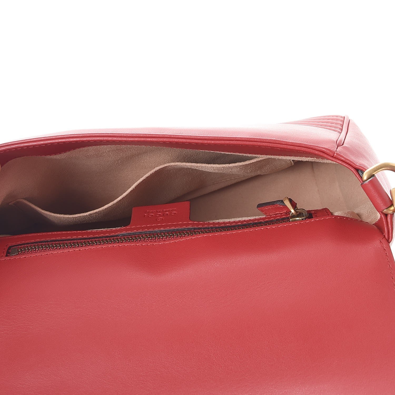 Gucci Calfskin Matelasse Small GG Marmont Top Handle Shoulder Bag Hibiscus Red 6 of 9