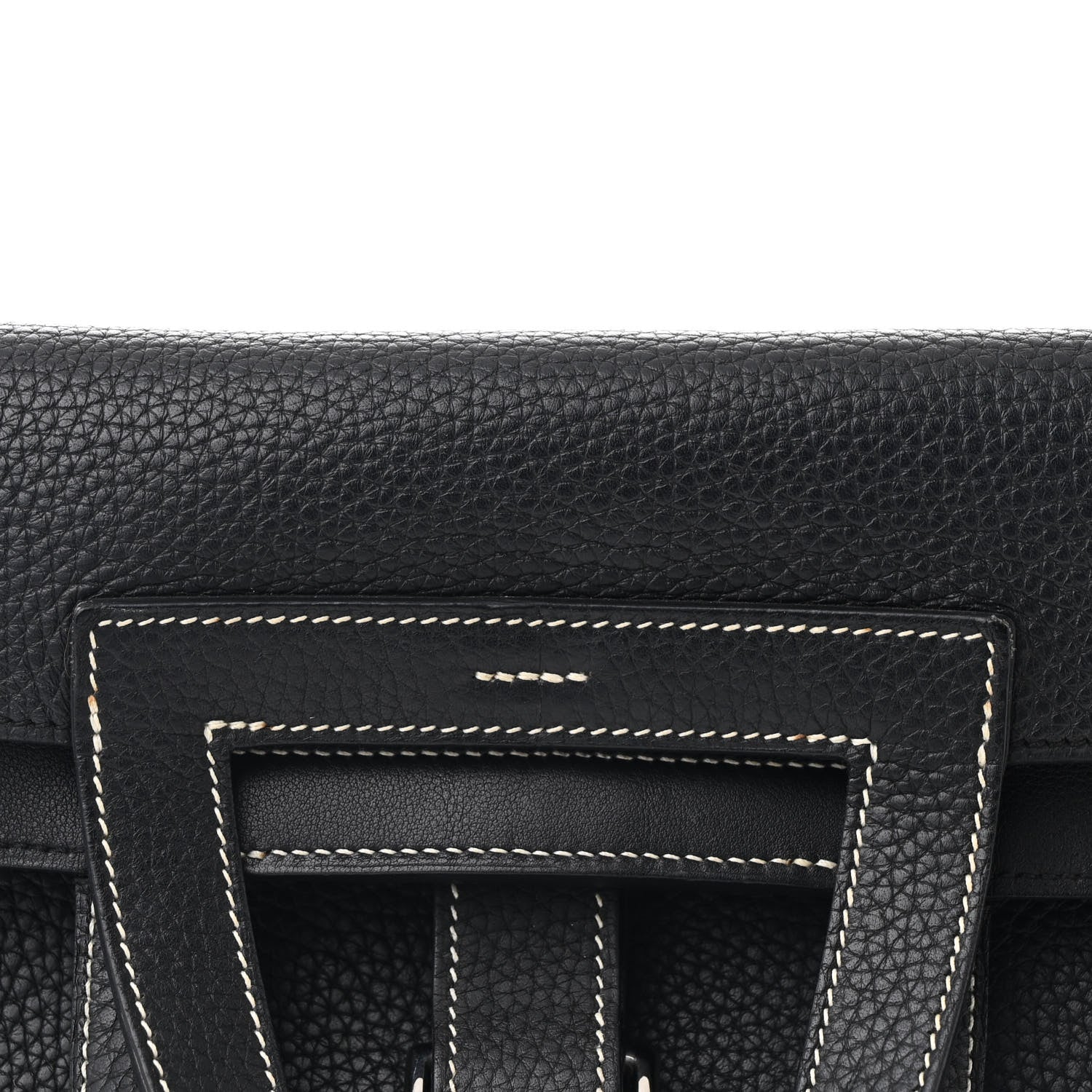 Hermes Taurillon Clemence Halzan 31 GM Black 8 of 12