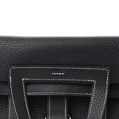 Hermes Taurillon Clemence Halzan 31 GM Black 8 of 12