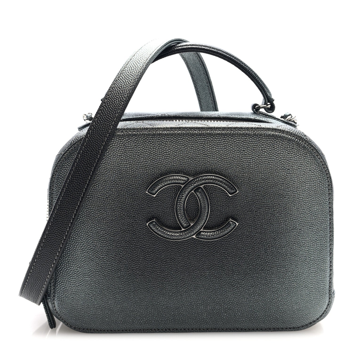 Chanel Metallic Caviar Small Coco Curve Vanity Bag Black Ruthenium 2 of 19