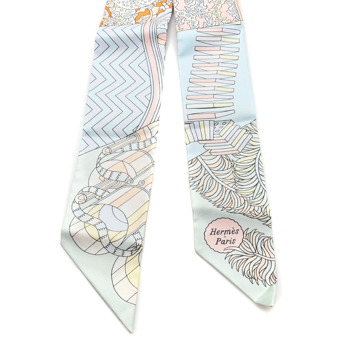 Silk De l'Ombrelle Aux Duels Twilly Ciel Rose Pale Orange