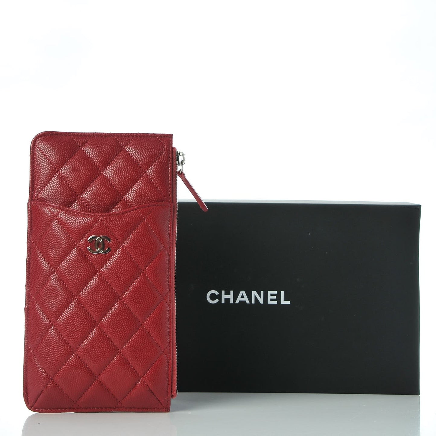 Caviar Quilted Classic Flat Wallet Pouch Pink