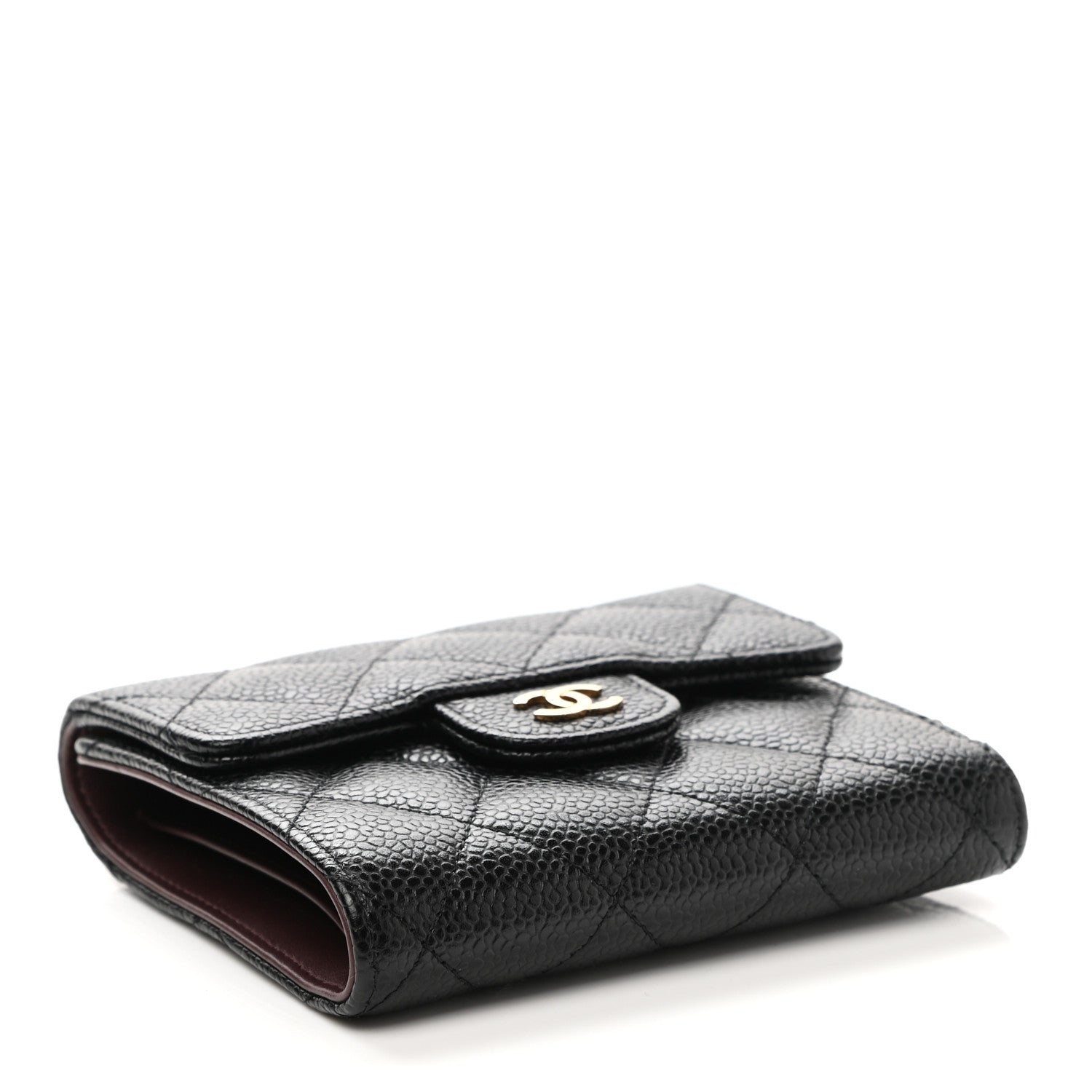 Chanel Caviar Quilted Compact Flap Wallet Black 4 of 7