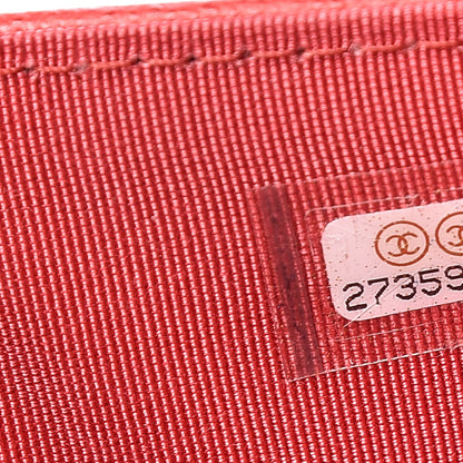 Chanel Grained Calfskin Quilted CC Box Flap Wallet Red 8 of 9