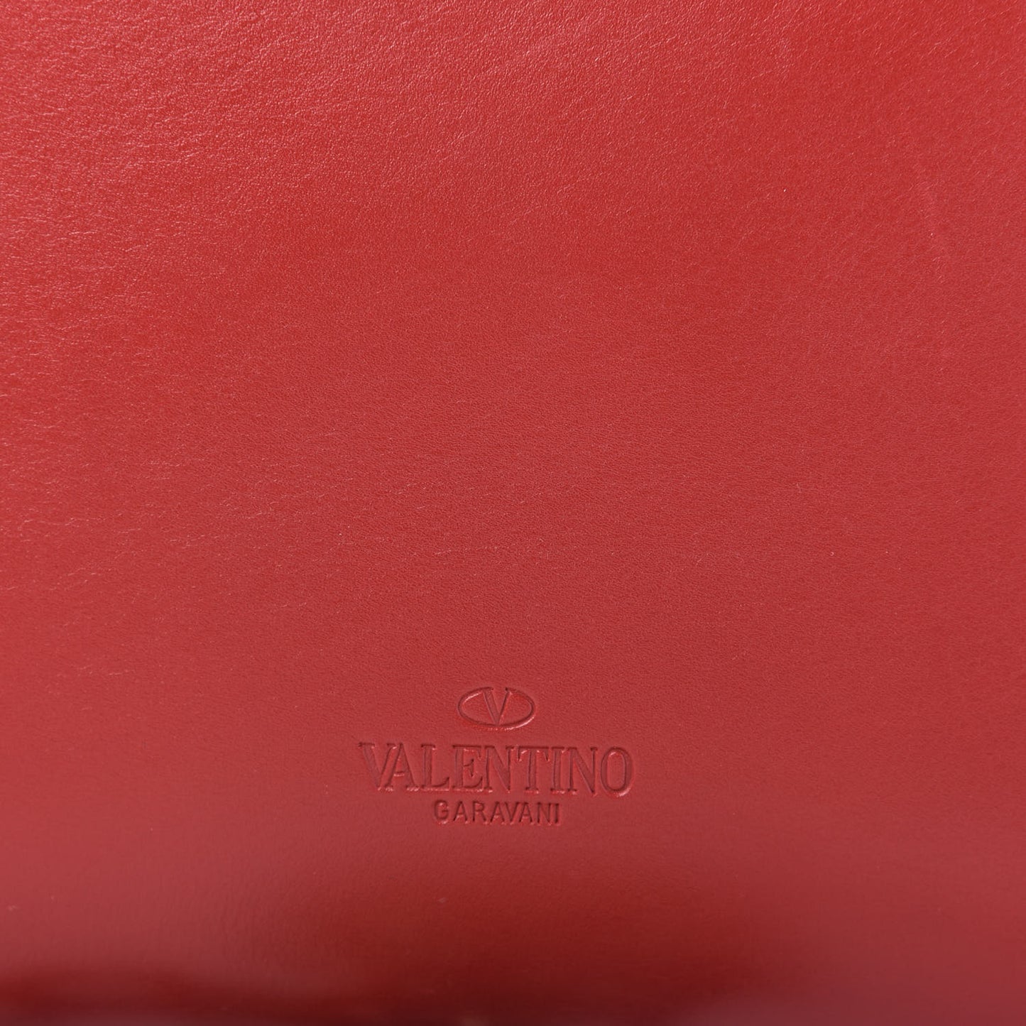 Calfskin V Rivet Chain Clutch Red