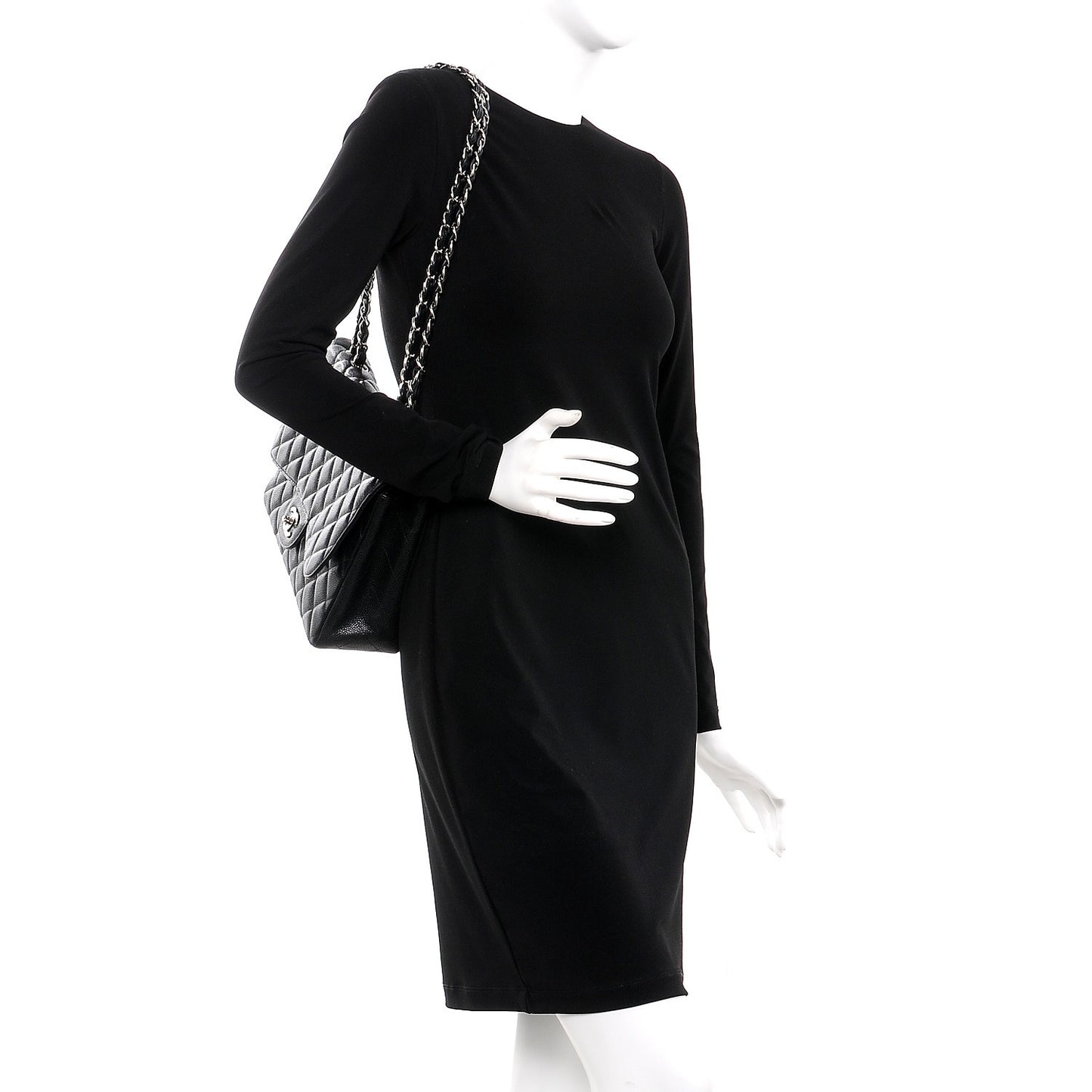 Caviar Quilted Jumbo Single Flap Black