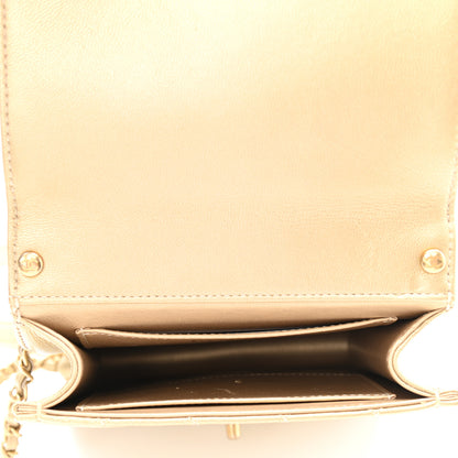 Chanel Metallic Goatskin Quilted Chic Pearls Flap Gold 10 of 19