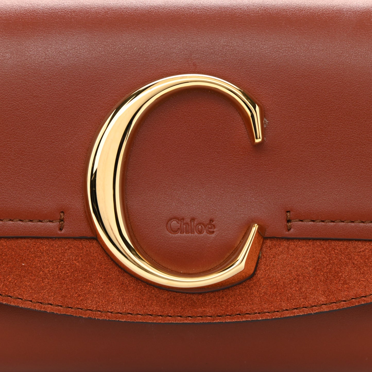 Calfskin Suede C Belt Bag Sepia Brown