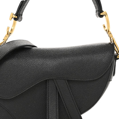 Christian Dior Grained Calfskin Mini Saddle Bag With Strap Black 8 of 13