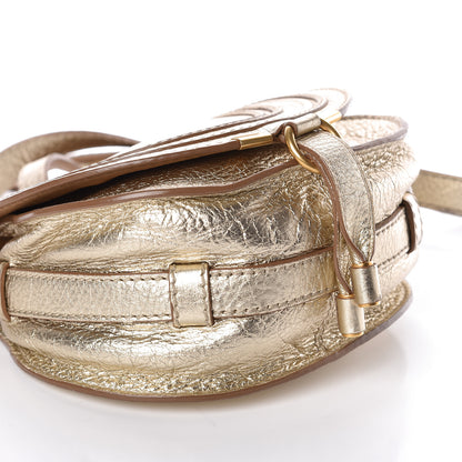 Chloe Metallic Calfskin Mini Marcie Round Crossbody Bag Gold 10 of 11