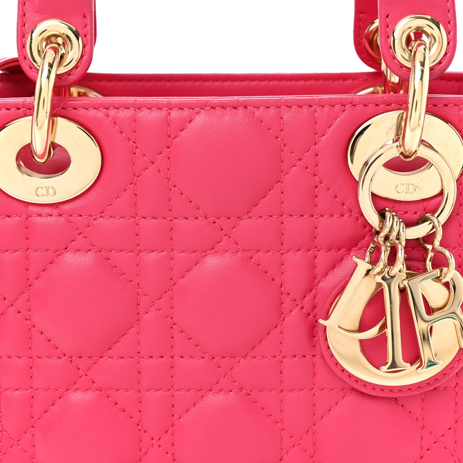 Christian Dior Lambskin Cannage Mini Lady Dior Pink 7 of 10