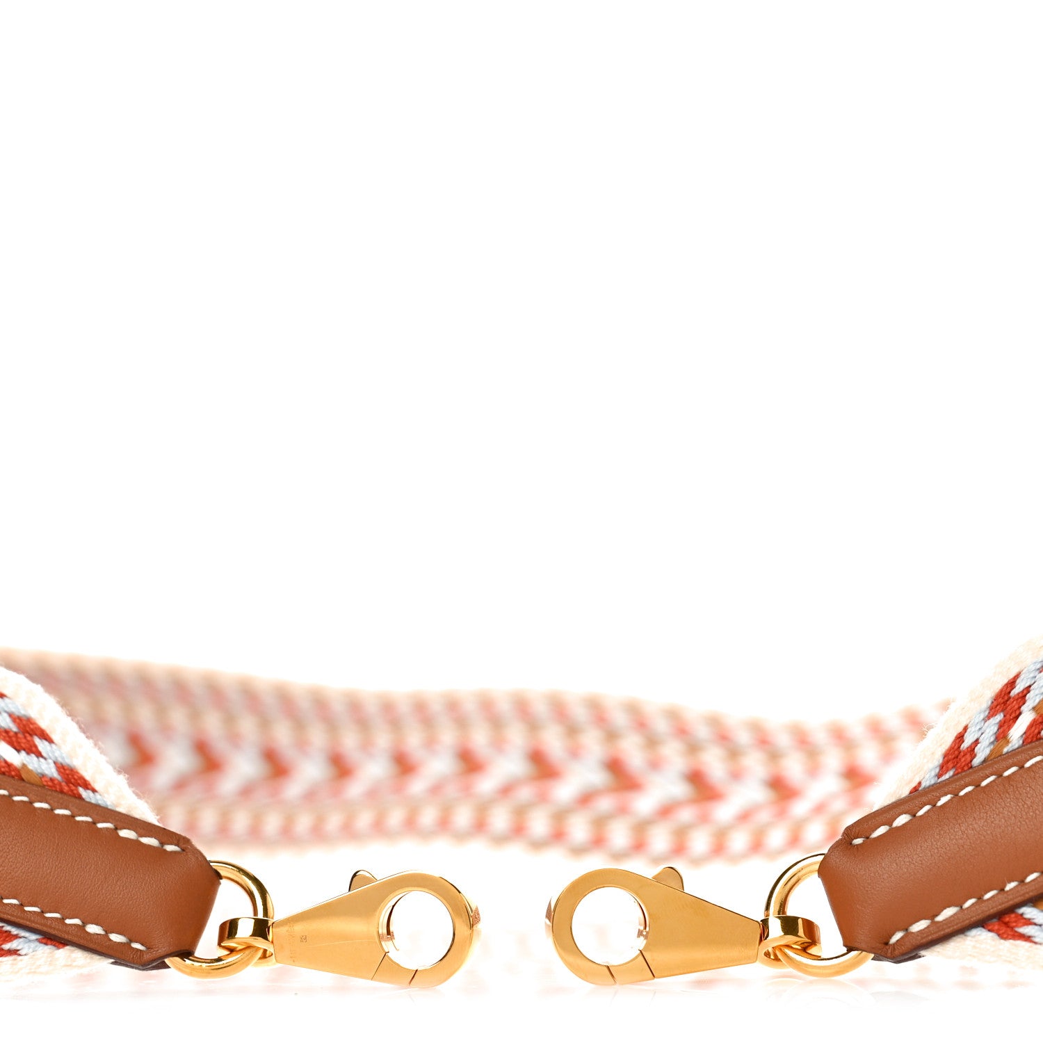 Hermes Toile Swift Sangle Allegro 50mm Shoulder Strap Cornaline Blanc Gold 4 of 4
