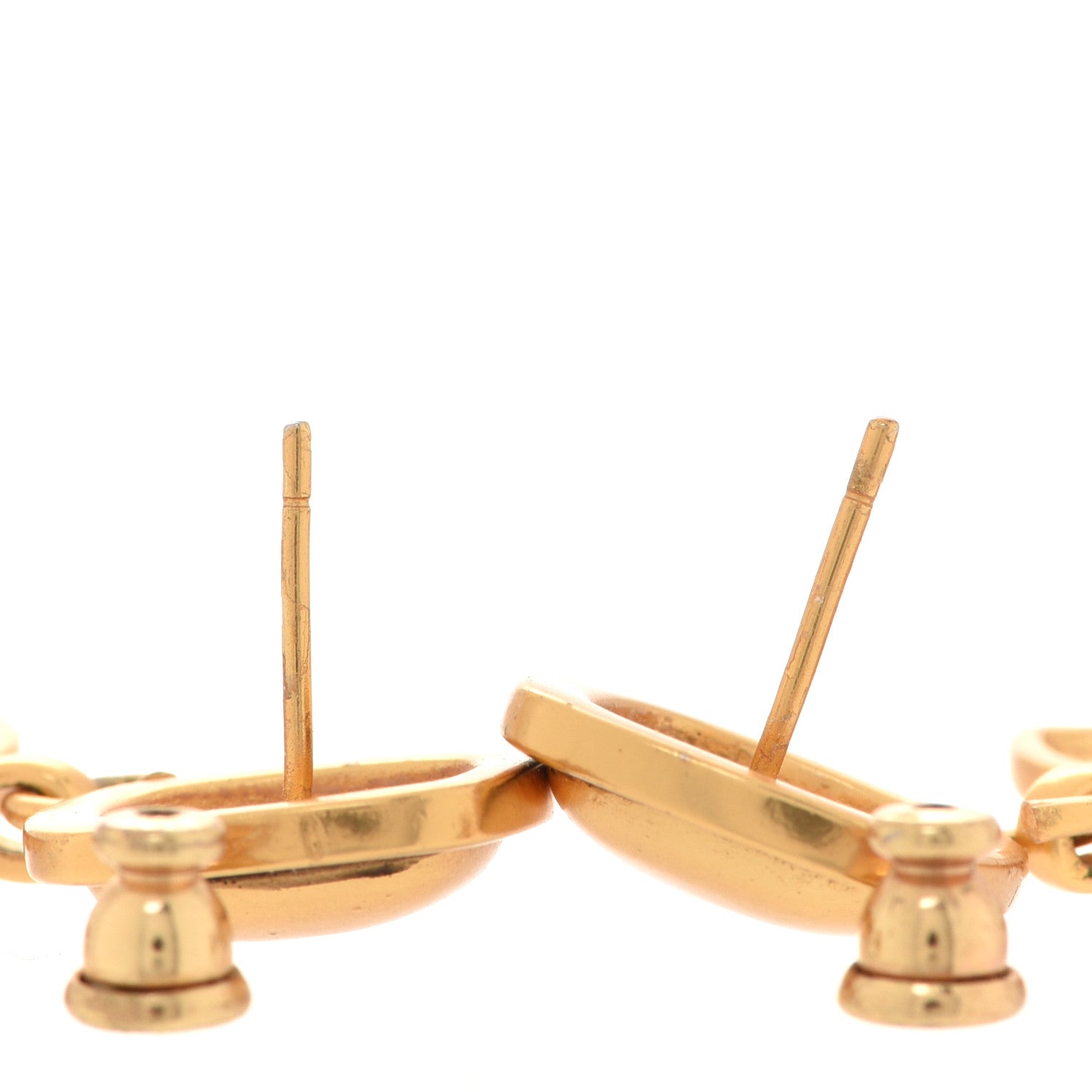Chanel Metal Quilted CC Drop Earrings Gold 3 of 4