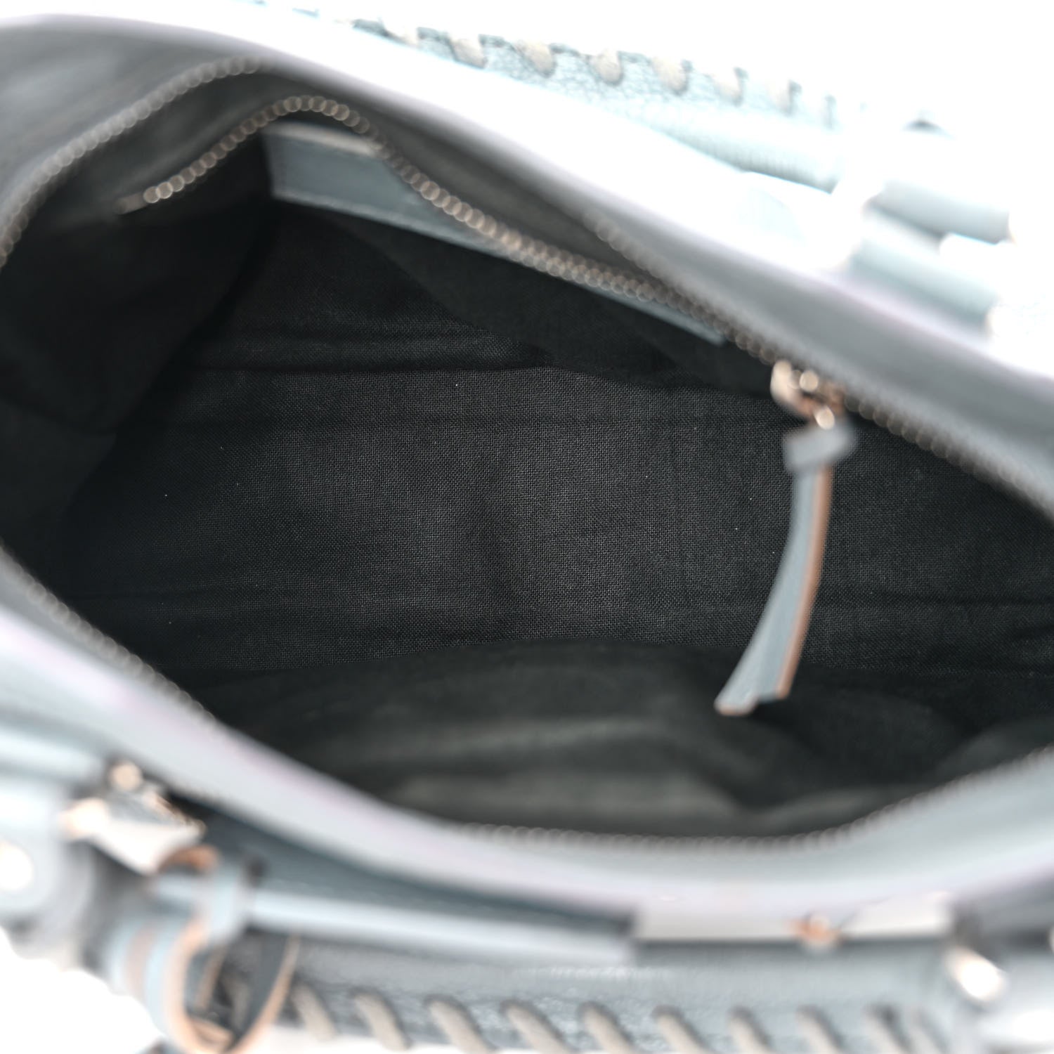 Balenciaga Chevre Silver Metallic Edge Hardware Mini City Bleu Acier 6 of 13