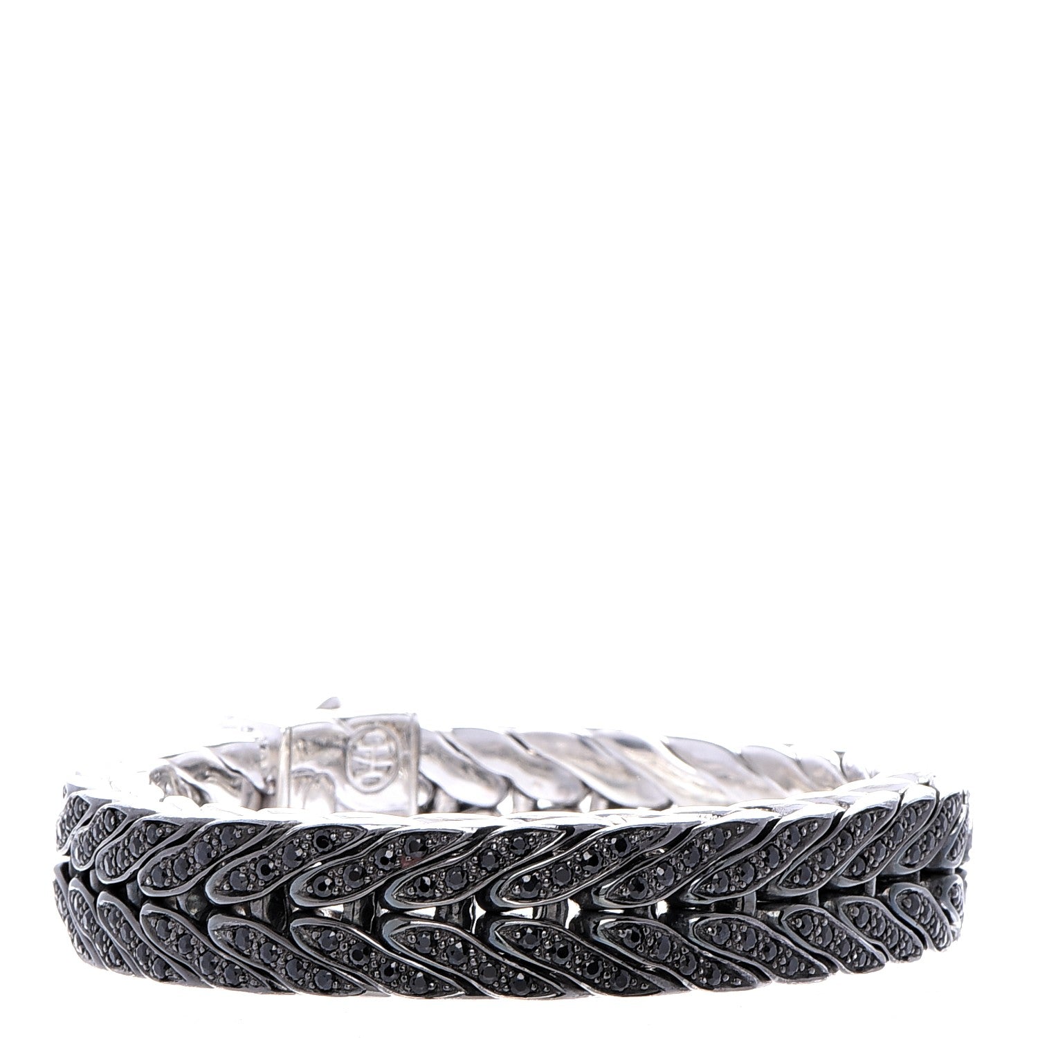 John Hardy Mens Sterling Silver Black Sapphire Raja Bracelet M 3 of 6