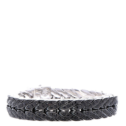John Hardy Mens Sterling Silver Black Sapphire Raja Bracelet M 3 of 6